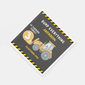 "Construction Zone Party – Dump Truck 3rd Birthday Serviette (Ecke)