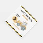 "Construction Zone Party – Dump Truck 3rd Birthday Serviette (Ecke)