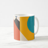 Constructivist Teal Orange Geometric Abstract Kaffeetasse (VorderseiteRechts)