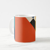 Constructivist Teal Orange Geometric Abstract Kaffeetasse (Vorderseite Links)
