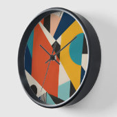 Constructivist Teal Orange Geometric Abstract Uhr (Winkel)