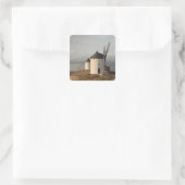 Consuegra, antike Windmühlen La Mancha Quadratischer Aufkleber (Tasche)