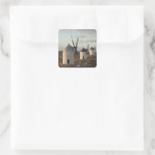 Consuegra, antike Windmühlen La Mancha Quadratischer Aufkleber (Tasche)