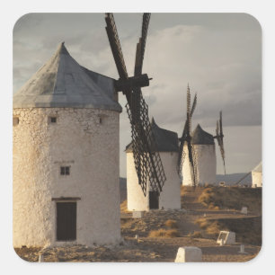 Consuegra, antike Windmühlen von La Mancha Quadratischer Aufkleber