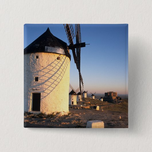 Consuegra, La Mancha, Spanien, Windmühlen Button (Vorderseite)