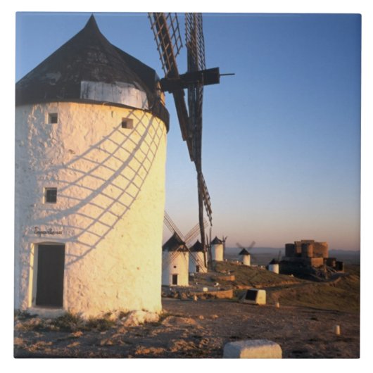 Consuegra, La Mancha, Spanien, Windmühlen Fliese (Vorderseite)