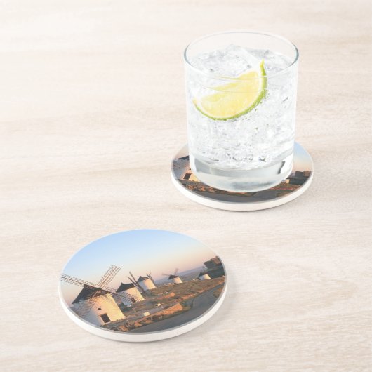 Consuegra, La Mancha, Spanien, Windmühlen Getränkeuntersetzer (Seite)