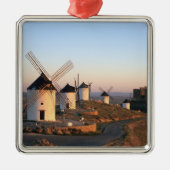 Consuegra, La Mancha, Spanien, Windmühlen Silbernes Ornament (Vorne)