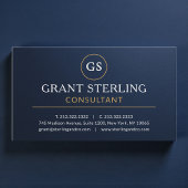 Consultant Navy Blue Gold Luxury Metallic Visitenkarte