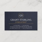 Consultant Navy Blue Gold Luxury Slate Stone Visitenkarte (Vorderseite)