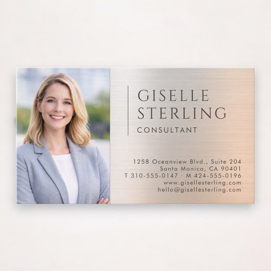 Consultant Photo Brushed Metal Visitenkarte