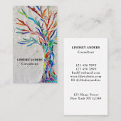 Consultantt Rainbow Colored Tree Business Card Visitenkarte (Vorne/Hinten)