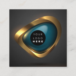 Consulting Gold Aquamarin Gray Abstrakte Logos Mod Quadratische Visitenkarte