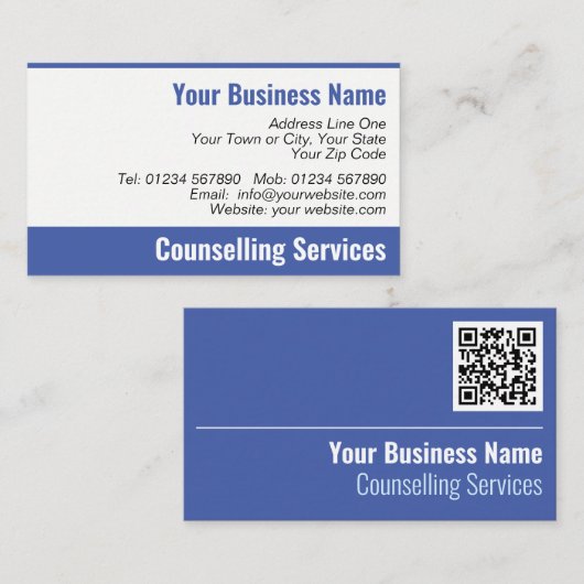 Consulting Services QR Code Business Card Visitenkarte (Vorne/Hinten)