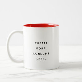 Consume Less Typography Modern Two-Tone Mug Zweifarbige Tasse