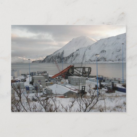 Container-Krane zerstört durch Gale Force Wind Postkarte (Vorderseite)