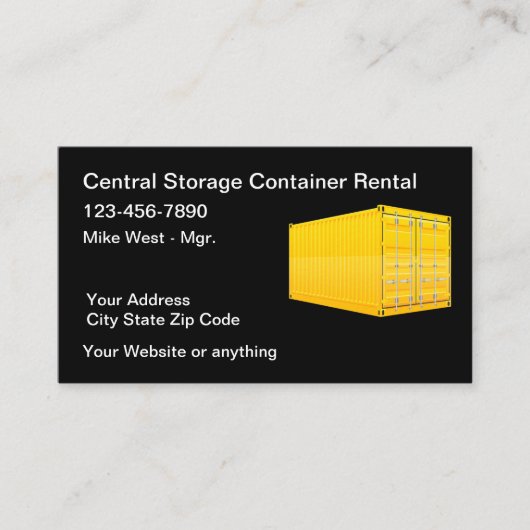 Container-Speicherdienste Visitenkarte (Vorderseite)