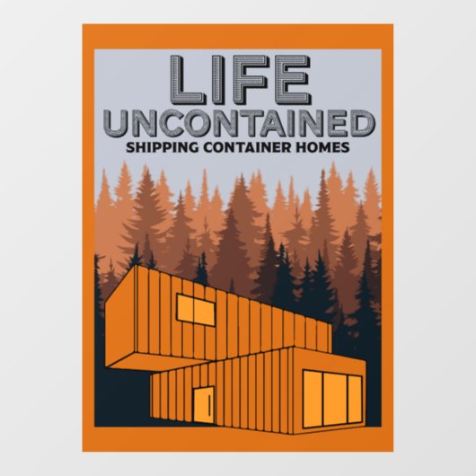 Container-Zuhause Fensteraufkleber (Blatt)
