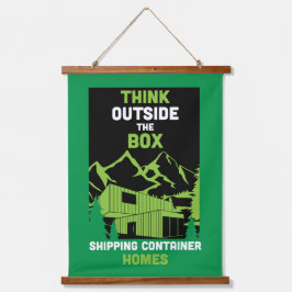 Container-Zuhause Wandteppich Mit Holzrahmen