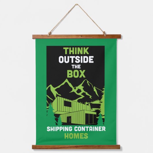 Container-Zuhause Wandteppich Mit Holzrahmen (Vorderseite)
