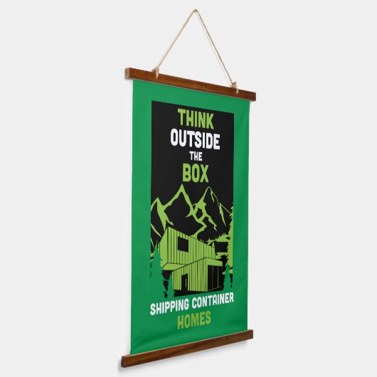 Container-Zuhause Wandteppich Mit Holzrahmen (Gewinkelt)