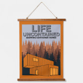 Container-Zuhause Wandteppich Mit Holzrahmen (Vorderseite)