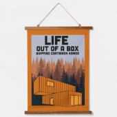 Container-Zuhause Wandteppich Mit Holzrahmen (Vorderseite)