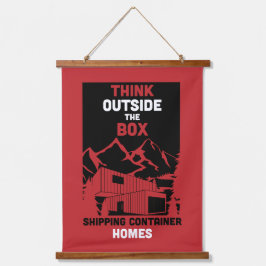 Container-Zuhause Wandteppich Mit Holzrahmen