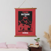 Container-Zuhause Wandteppich Mit Holzrahmen (Schlafzimmer)