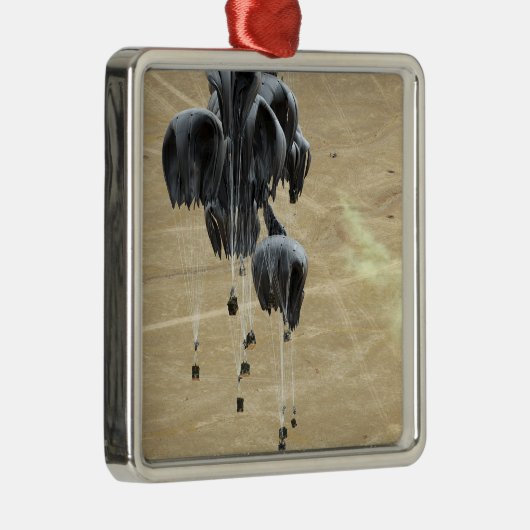 Container-Zustellsystem bündelt Fallschirm Silbernes Ornament (Rechts)