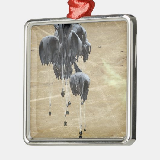 Container-Zustellsystem bündelt Fallschirm Silbernes Ornament (Links)