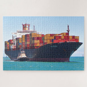 Containerschiff Messina und Schlepper Puzzle