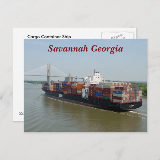 Containerschiff Postkarte (Vorne/Hinten)
