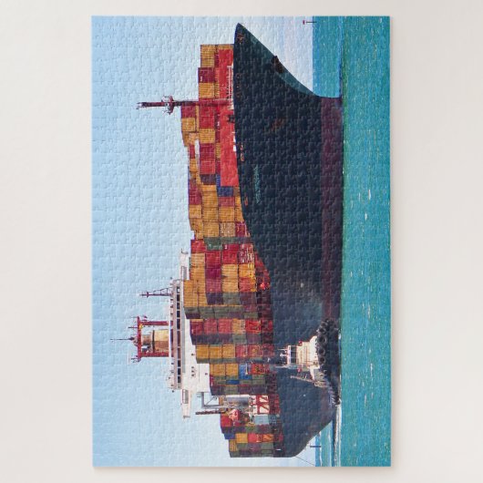 Containerschiff und Schlepper von Messina Puzzle (Vertikal)