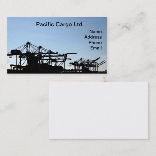 Containerverschiffung-Kräne im industriellen Hafen Visitenkarte (Vorne/Hinten)