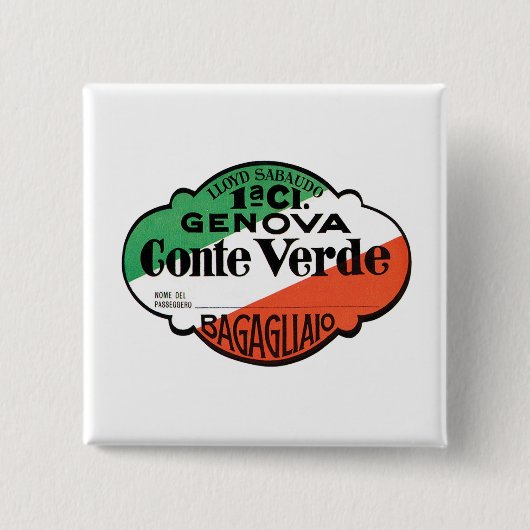 Conte Verde 1. Klasse Gepäckanhänger Button (Vorderseite)
