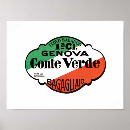 Conte Verde Gepäcksiegel Poster (Vorne)