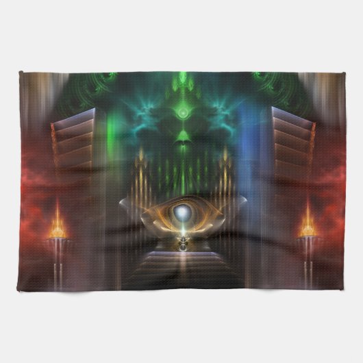 Contemplation Oz Fraktal Kunst Küche Handtuch (Horizontal)