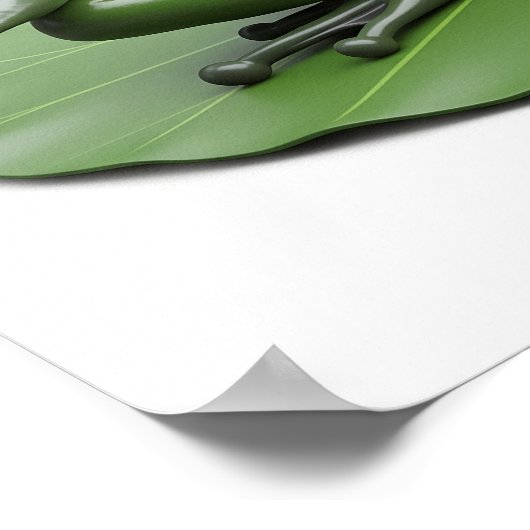 Contemplative Frog Graphic Poster (Ecke)