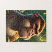 Contemplative Jungle Ape - Grumpy Cheeks Monkey Po Puzzle (Horizontal)