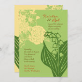 Contempo floral (Gurken / Creme) Einladung (Vorne/Hinten)