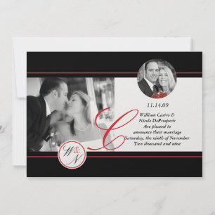 Contemporarary mit Monogramm Hochzeits-Mitteilung Ankündigung