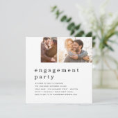 Contemporary 2 Photo Grid Engagement Party Square Einladung (Stehend Vorderseite)