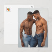 Contemporary Affection: Dual Portrait in Modern Li Postkarte (Vorne/Hinten)