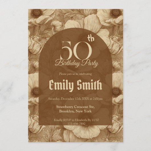 Contemporary Anemones Aesthetic Spring Birthday Einladung (Vorderseite)