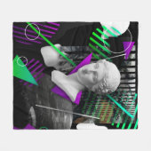 Contemporary art collage with plaster head statue  fleecedecke (Vorderseite (Horizontal))