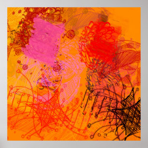 Contemporary art. Hand made art. Colorful texture. Poster