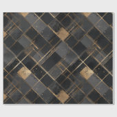 Contemporary Black Gold Geometric Abstract Pattern Geschenkpapier (Flach)