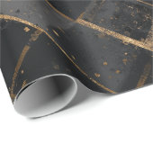 Contemporary Black Gold Geometric Abstract Pattern Geschenkpapier (Rolleneckpunkt)