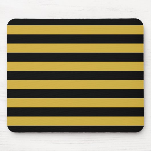 Contemporary Black Metallic Gold Stripe Layout Mousepad (Vorne)